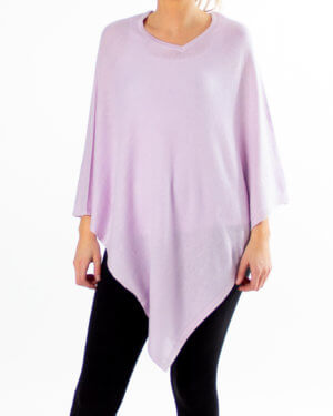 Rosa poncho av cashmere/kasjmir uten knapper