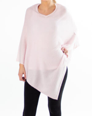 Rosa poncho av kasjmir / cashmere uten knapper