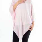 Rosa poncho av kasjmir / cashmere uten knapper