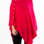 Rød poncho av cashmere