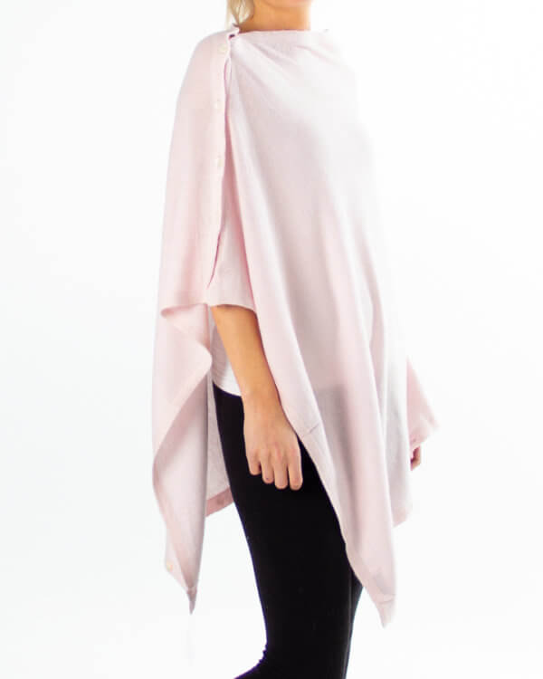 Poncho-kashmir-15-0021-5 Lys rosa cashmere / kasjmir poncho