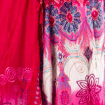 Yoga - Haremsbukse med røde og rosa detaljer