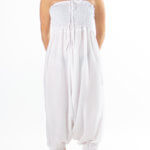 Hvit haremsbukse ensfarget