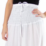 Hvit haremsbukse ensfarget