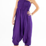 Ensfarget lilla haremsbukse