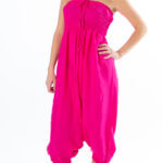 Rosa ensfarget haremsbukse