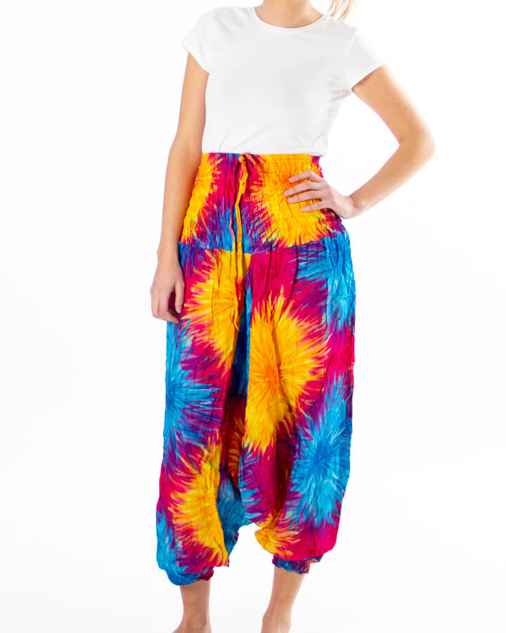 Multifarget haremsbukse med batikk Yoga Vital Haremsbukse med batikk Yoga Vital