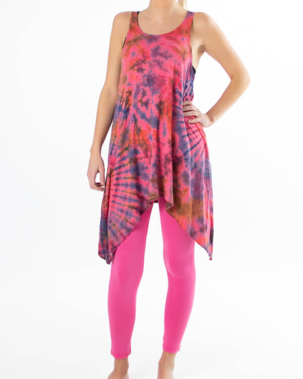 Rosa sett med batikk - Yoga sett