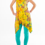 Batikk yogasett - gul og turkis