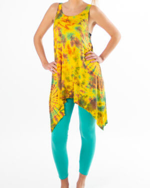 Batikk yogasett - gul og turkis