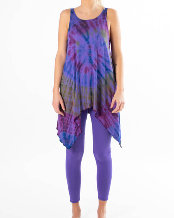 yoga tights og topp-12-0006-2 Lilla batikk yogasett